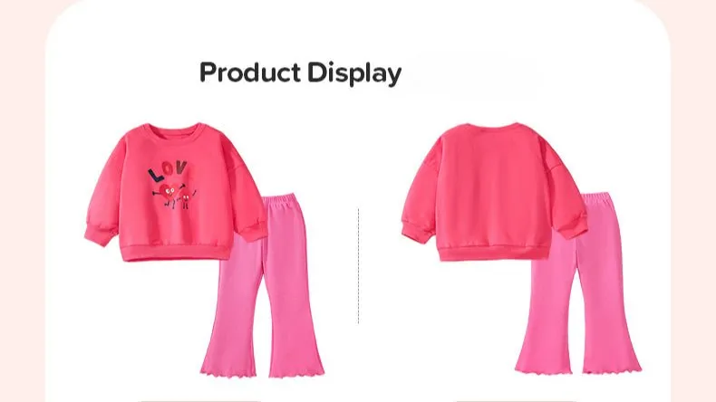 Toddler/Kid Girl's Love Design Sweatshirt with Pants Set
